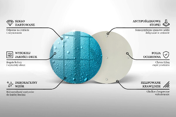 Chopping board glass Drops of water