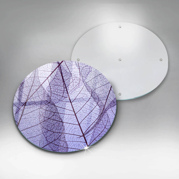Glass cutting board Leaves with veins