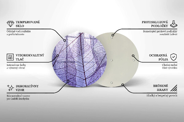 Glass cutting board Leaves with veins