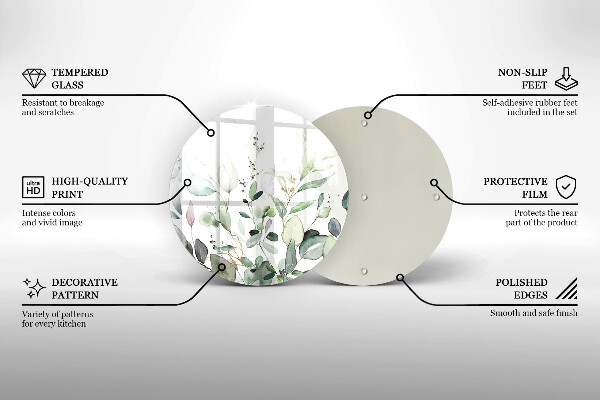 Kitchen worktop protector Watercolor plants