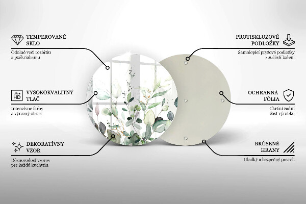 Kitchen worktop protector Watercolor plants