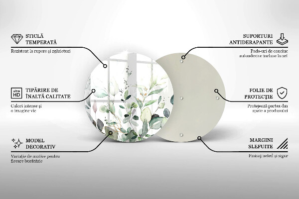 Kitchen worktop protector Watercolor plants