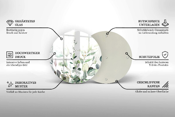 Kitchen worktop protector Watercolor plants