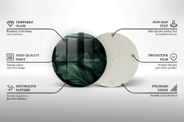 Kitchen worktop protector Dark leaves