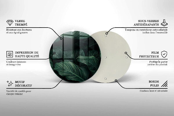 Kitchen worktop protector Dark leaves