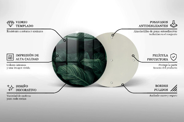 Kitchen worktop protector Dark leaves