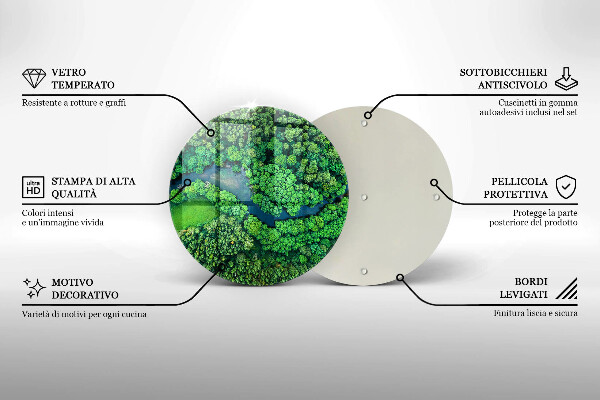 Kitchen worktop protector Forest and river from a bird's eye view
