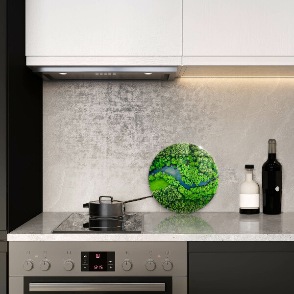 Kitchen worktop protector Forest and river from a bird's eye view