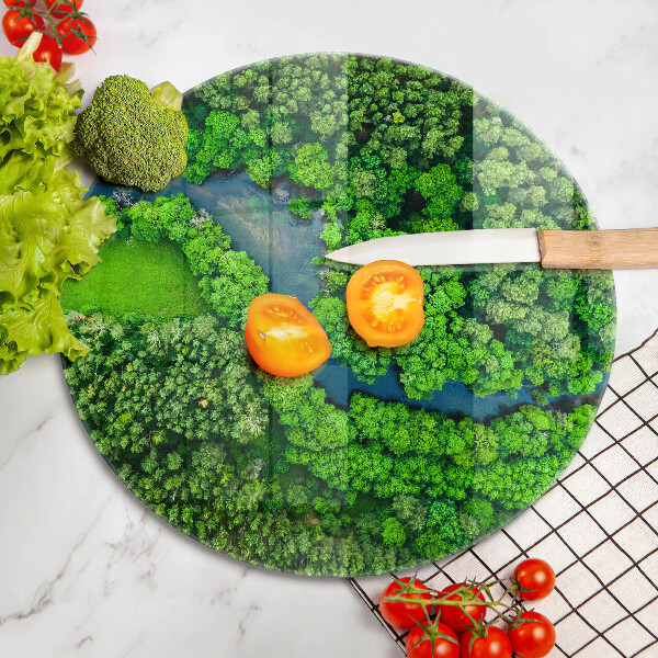 Kitchen worktop protector Forest and river from a bird's eye view