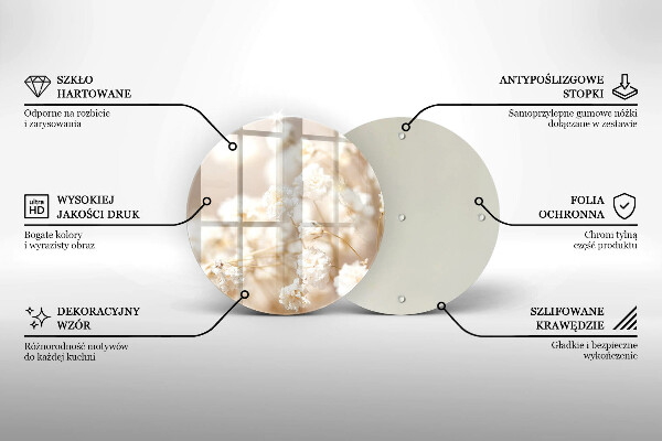 Kitchen worktop protector Delicate white flowers