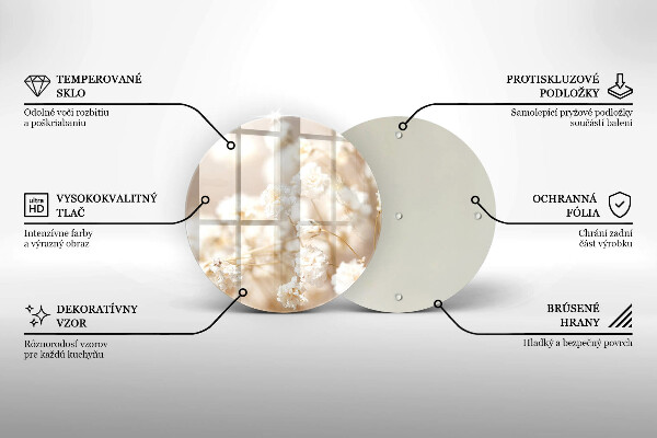 Kitchen worktop protector Delicate white flowers