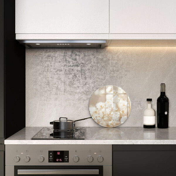 Kitchen worktop protector Delicate white flowers