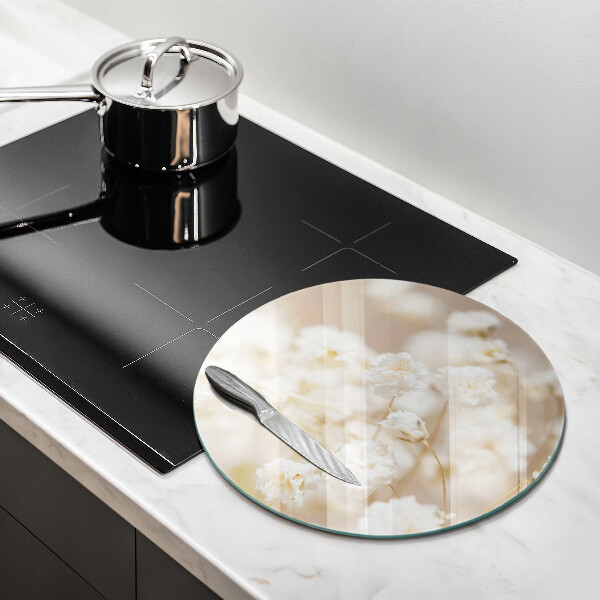 Kitchen worktop protector Delicate white flowers