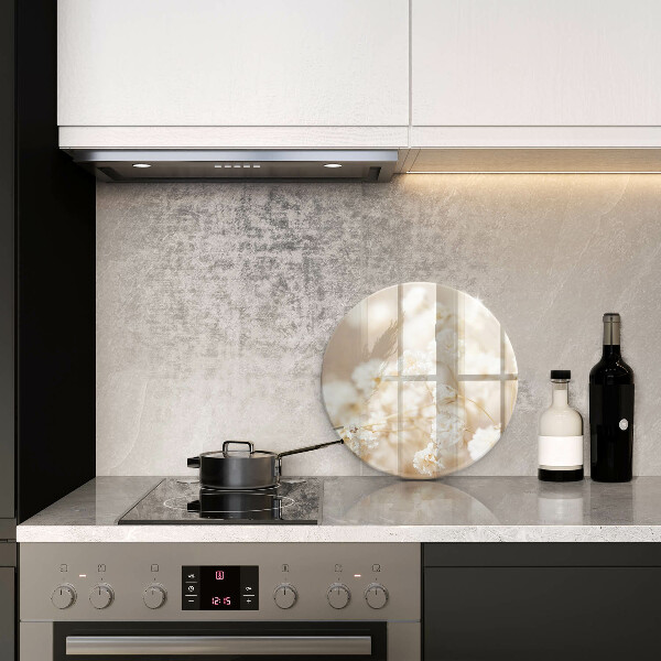 Kitchen worktop protector Delicate white flowers