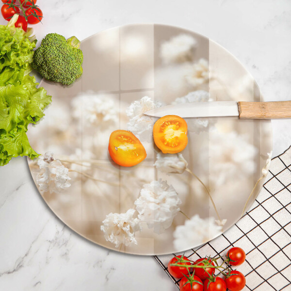 Kitchen worktop protector Delicate white flowers