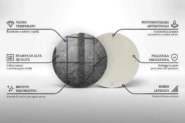 Chopping board glass Stone texture