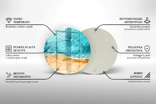 Chopping board glass Bank of the beach and the sea