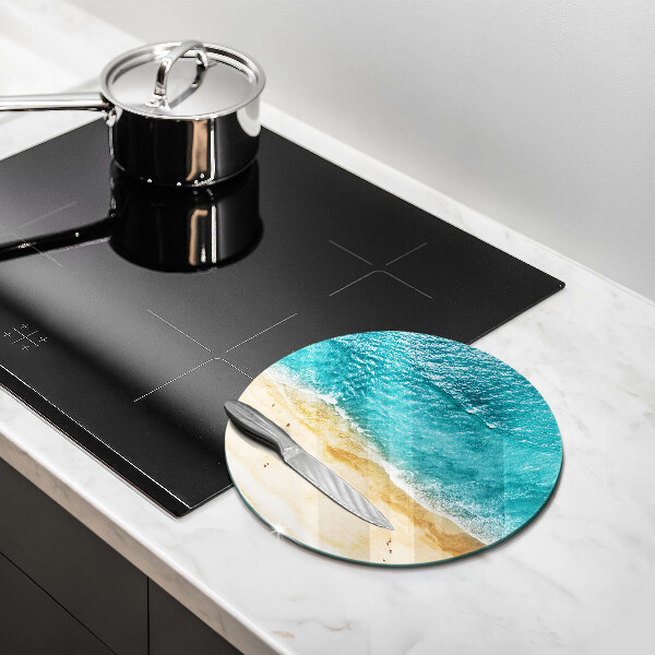 Chopping board glass Bank of the beach and the sea