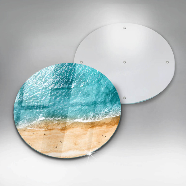 Chopping board glass Bank of the beach and the sea