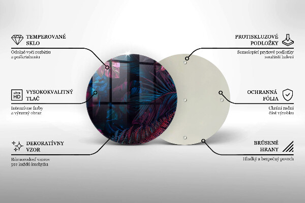 Chopping board glass Dark jungle