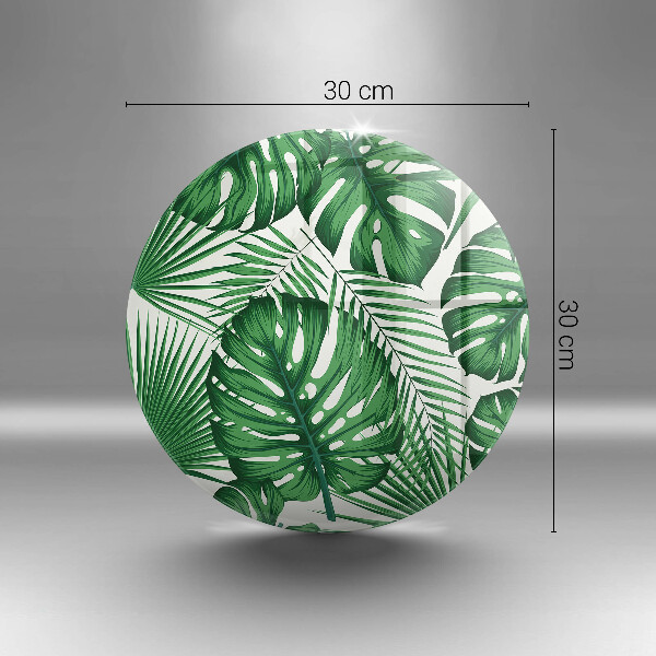Chopping board glass Monstera leaves