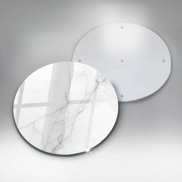 Chopping board glass Delicate white marble
