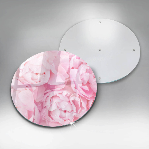 Glass worktop protector Delicate peonies