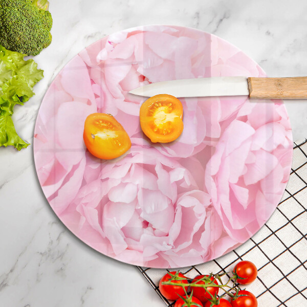 Glass worktop protector Delicate peonies