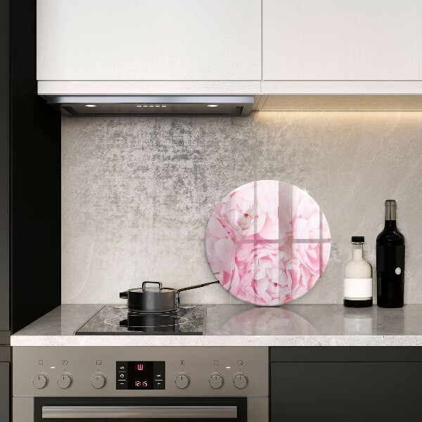 Glass worktop protector Delicate peonies
