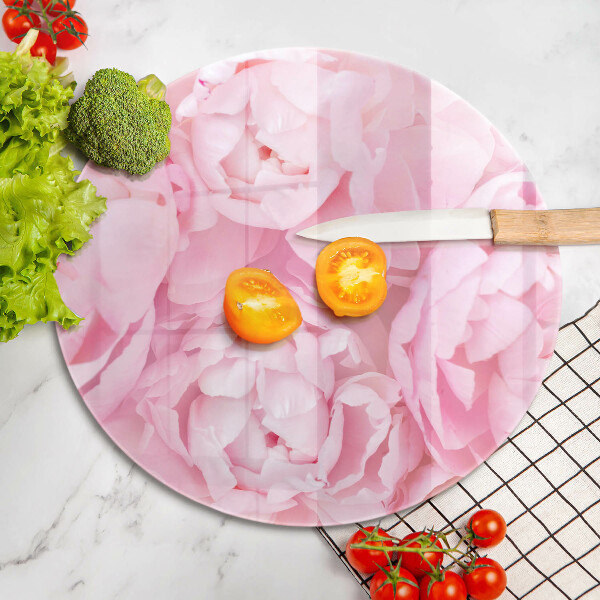 Glass worktop protector Delicate peonies