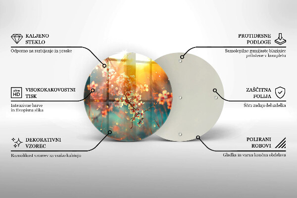 Glass worktop protector Apple flowers in the sun