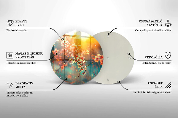 Glass worktop protector Apple flowers in the sun