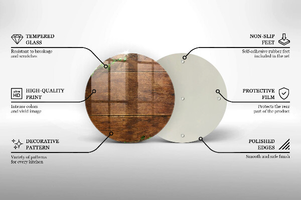 Glass worktop protector Wooden boards and leaves