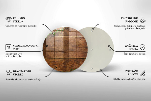 Glass worktop protector Wooden boards and leaves