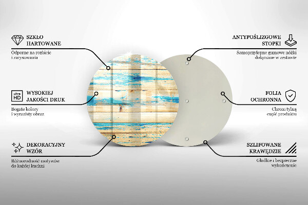 Glass worktop protector Retro boards wood
