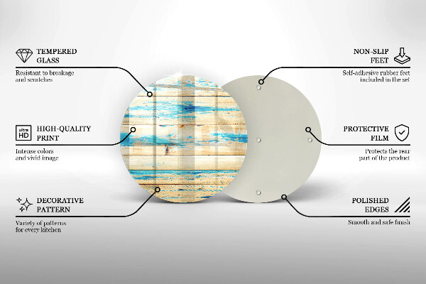Glass worktop protector Retro boards wood