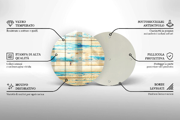 Glass worktop protector Retro boards wood