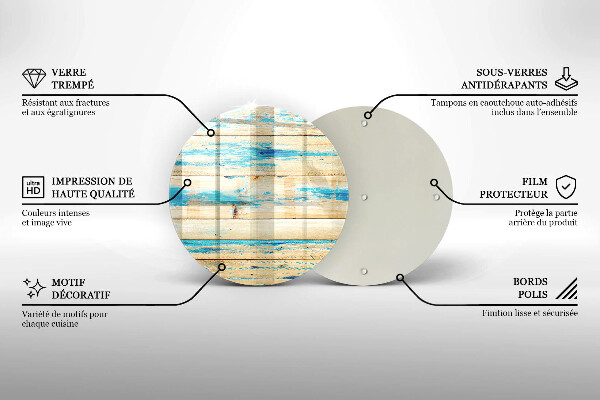 Glass worktop protector Retro boards wood