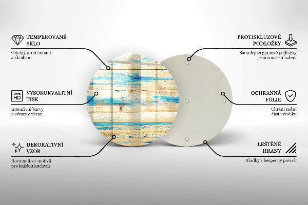 Glass worktop protector Retro boards wood