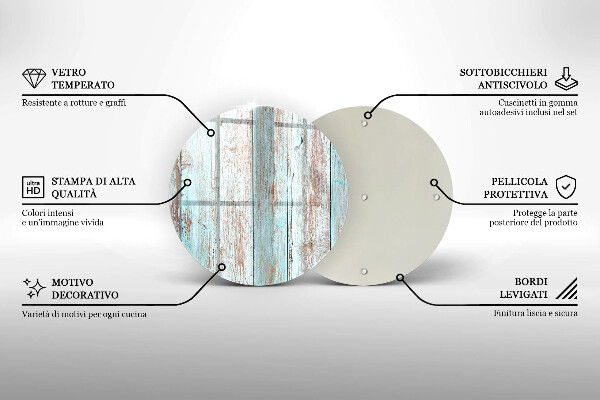 Glass worktop protector Old vintage boards