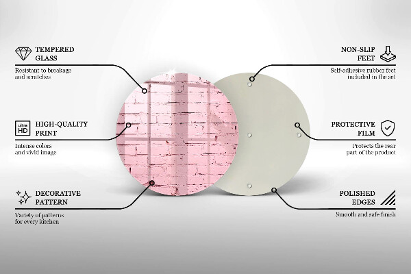 Glass worktop protector Pastel wall bricks