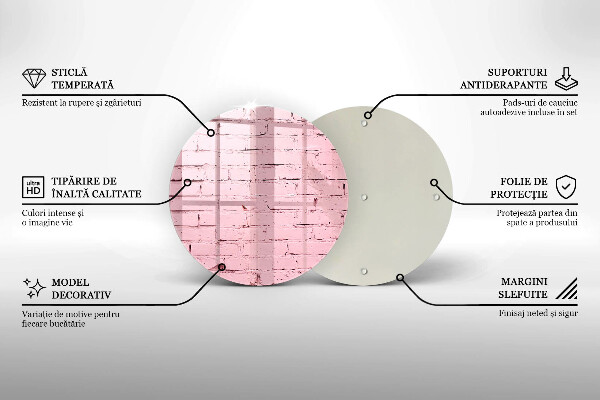 Glass worktop protector Pastel wall bricks