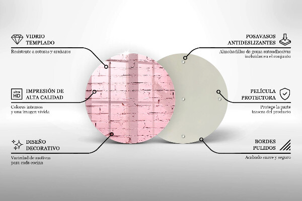 Glass worktop protector Pastel wall bricks