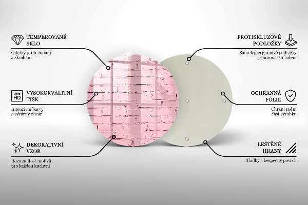 Glass worktop protector Pastel wall bricks