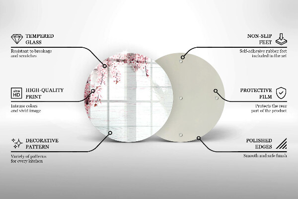 Glass worktop protector Flowers on the boards