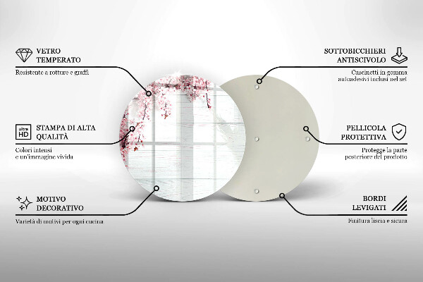 Glass worktop protector Flowers on the boards