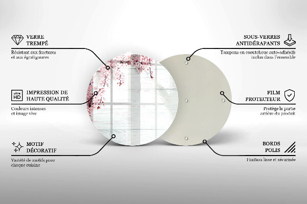 Glass worktop protector Flowers on the boards