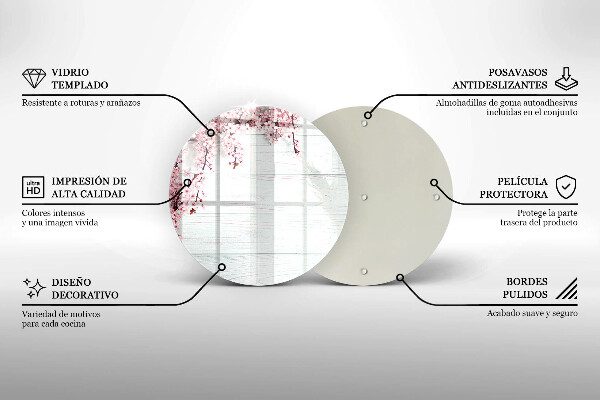 Glass worktop protector Flowers on the boards