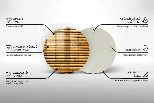 Glass worktop saver Nature boho bamboo