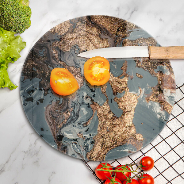 Chopping board Decorative rock with gold